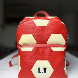 Louis Vuitton Red and Cream Hexagon Backpack